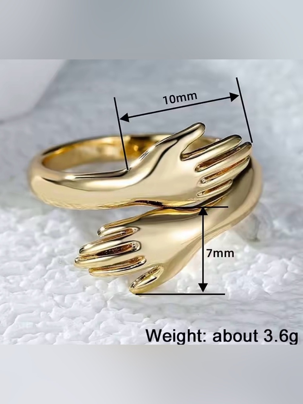 Gold hand statement ring - Picture 4 of 4